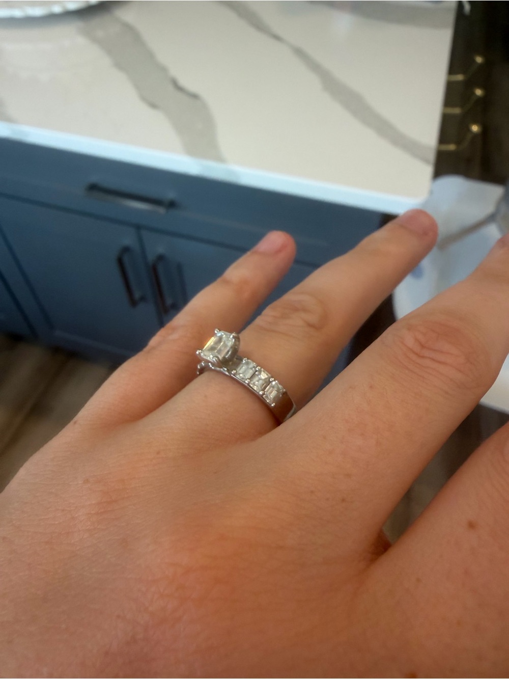 Women's platinum diamond ring - Clear - Picture 2 of 7